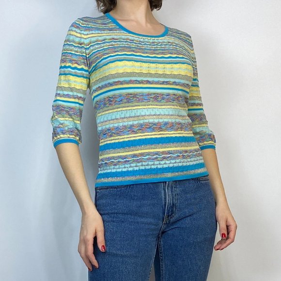 Vintage 90s MISSONI Style Space Dye Top! Small - Picture 4 of 6
